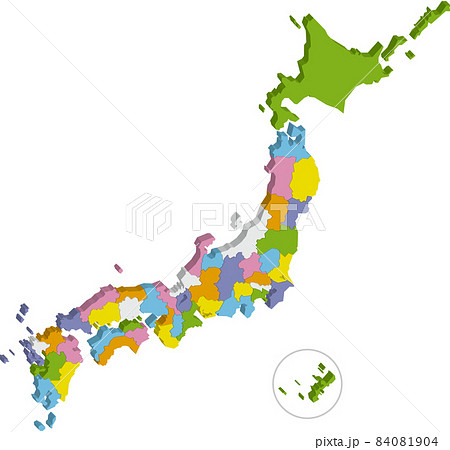 プレーンで立体的な日本地図 都道府県 プレーンで立体的な日本地図 都道府県 84081904