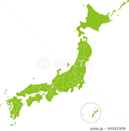 プレーンでフラットな日本地図 都道府県のイラスト素材 [84081906] - PIXTA