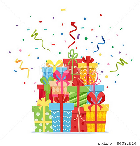 holiday present colored gift boxes 84082914