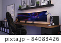 Games room with a cyber gamer computer. 3d rendering image of neon lighting 84083426