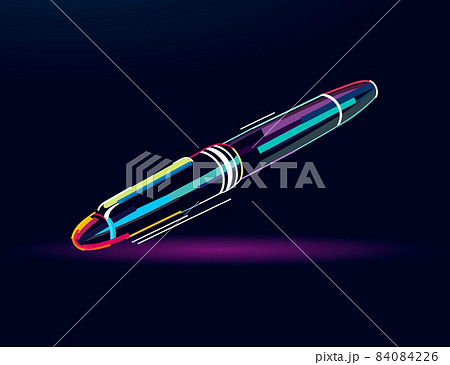 Closed Cap Ballpoint Pen, Fountain Pen, Ball Pen, abstract, colorful drawing Closed Cap Ballpoint Pen, Fountain Pen, Ball Pen, abstract, colorful drawing 84084226