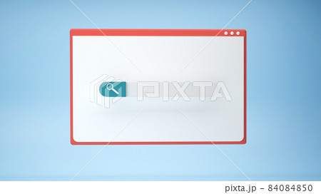 Web browser window with searching or finding button. 3D rendering. 84084850