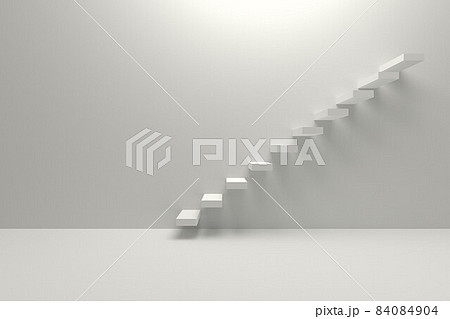 3D render illustration. Simple stair and wall. 3D render illustration. Simple stair and wall. 84084904