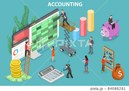 3D Isometric Flat Vector Conceptual Illustration of Financial Accounting. 3D Isometric Flat Vector Conceptual Illustration of Financial Accounting. 84086281