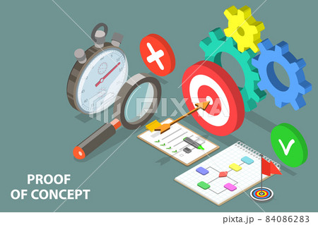 3D Isometric Flat Vector Conceptual Illustration of POC - Proof of Concept. 84086283