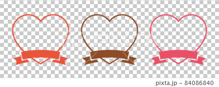 Heart frame illustration set with ribbon Valentine's Day Mother's Day gift Heart frame illustration set with ribbon Valentine's Day Mother's Day gift 84086840