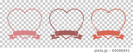 Heart frame illustration set with ribbon Valentine's Day Mother's Day gift Heart frame illustration set with ribbon Valentine's Day Mother's Day gift 84086841