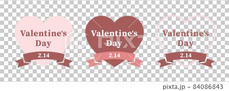Heart frame illustration set with ribbon Valentine's Day Mother's Day gift Heart frame illustration set with ribbon Valentine's Day Mother's Day gift 84086843