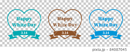 リボン付きハートのフレームイラストセット ホワイトデー 父の日 プレゼント リボン付きハートのフレームイラストセット ホワイトデー 父の日 プレゼント 84087045