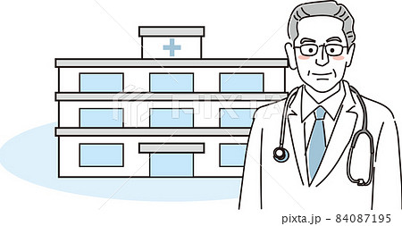 年配の男性医師_病院と医師 84087195