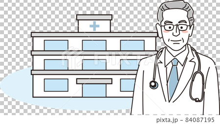 年配の男性医師_病院と医師 84087195