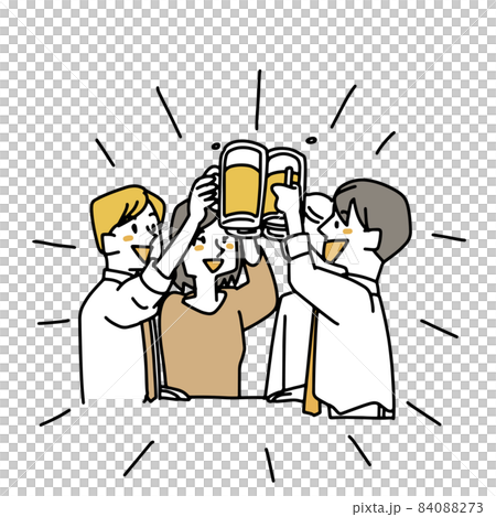 ビールで乾杯する四人のビジネスマン 84088273