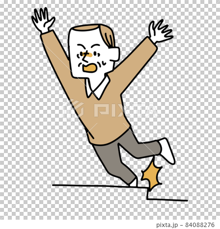 An elderly man who stumbled on a step 84088276