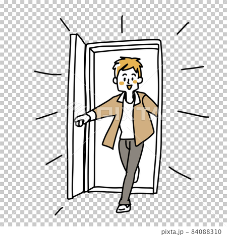 A man who opens the door vigorously and comes in A man who opens the door vigorously and comes in 84088310