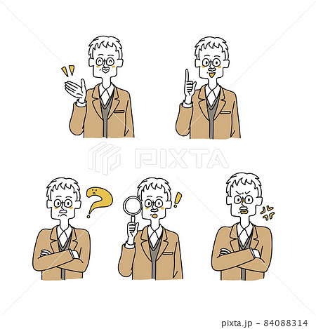 いろんな表情の白髭の男性セット 84088314