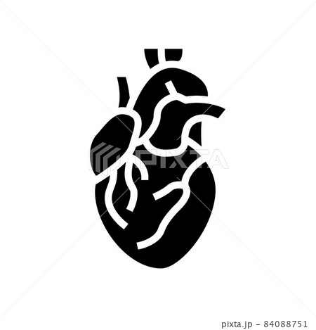 heart human organ glyph icon vector illustration heart human organ glyph icon vector illustration 84088751