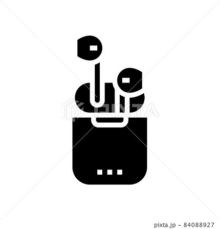 wireless earbuds glyph icon vector illustration 84088927
