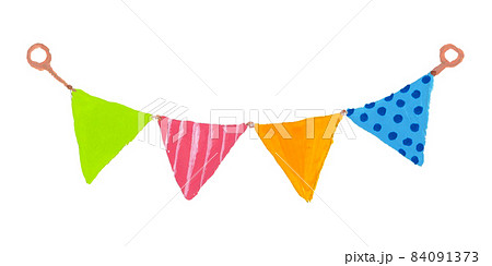 ガーランドの手描きイラスト　かわいい絵本風イラスト 84091373