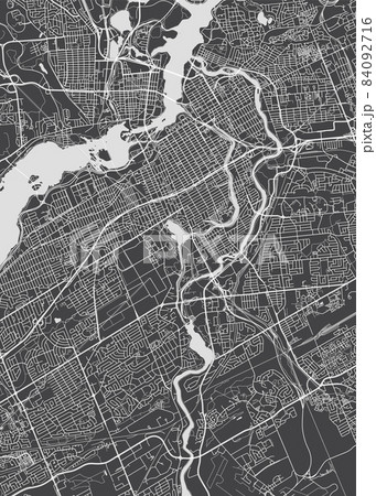 City map Ottawa, monochrome detailed plan, vector illustration 84092716
