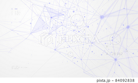 Connected dots and lines polygons plexus, futuristic technology for processing information flow, digital big data network, vector illustration Connected dots and lines polygons plexus, futuristic technology for processing information flow, digital big data network, vector illustration 84092838