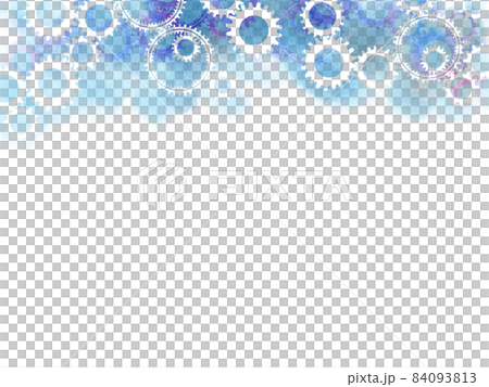 水彩齒輪壁紙（藍色） 84093813