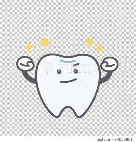 健康耐用牙齒的簡單可愛插圖 84093901