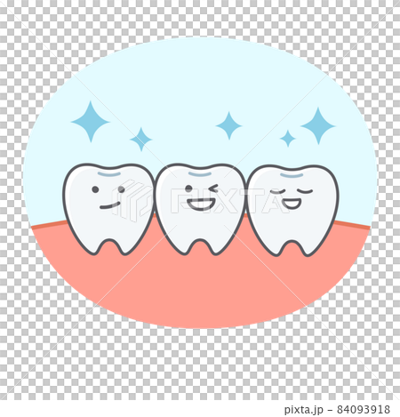 Simple and cute illustrations of teeth and gums Simple and cute illustrations of teeth and gums 84093918