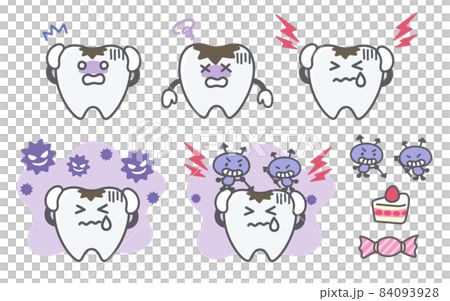 Facial expression set for tooth decay Facial expression set for tooth decay 84093928