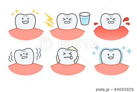 歯や歯茎の状態に関する表情セット 歯や歯茎の状態に関する表情セット 84093929