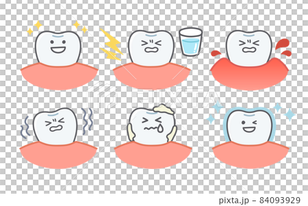 歯や歯茎の状態に関する表情セット 歯や歯茎の状態に関する表情セット 84093929