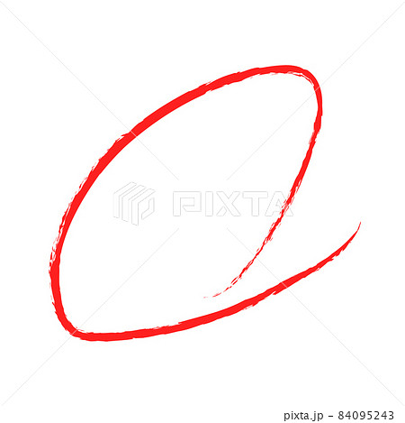 手書き風の赤丸 赤い筆字 のイラスト素材