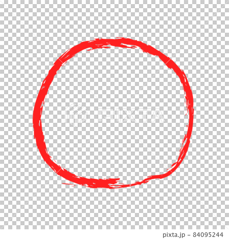 Handwritten red circles and red brushstrokes. 84095244