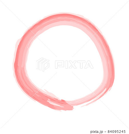 手書き風の赤丸、赤い筆字。 84095245