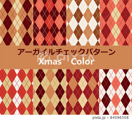 アーガイルチェックパターン　クリスマスカラー 84096508
