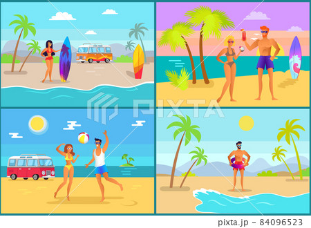Nature in Summer Collection Vector Illustration 84096523