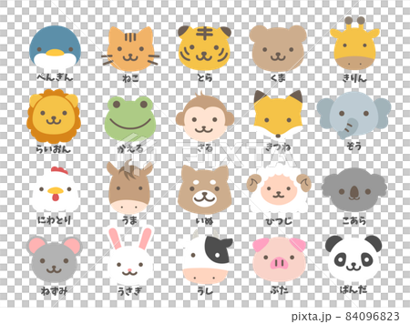 動物顔アイコンセット 84096823