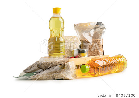 Donation dry food support help for poor people in the world isolated on white background with clipping path. Donation dry food support help for poor people in the world isolated on white background with clipping path. 84097100