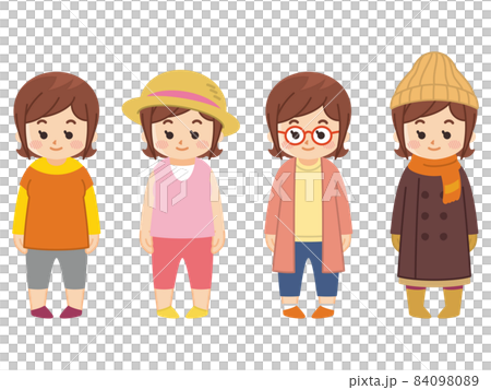 Seasonal coordination, clothing, young women 84098089
