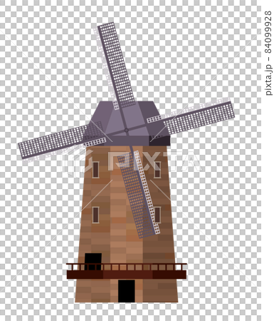 一個簡單的風車插圖 仿木白色背景 風力發電 脫碳農業 SDGs SDGs 84099928