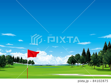 ゴルフ場　ゴルフコースの風景 84102875