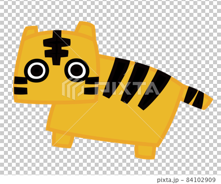 可用於新年賀卡的可愛老虎的簡單插圖 可用於新年賀卡的可愛老虎的簡單插圖 84102909