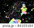 スクラッチアート横顔女性 84103164