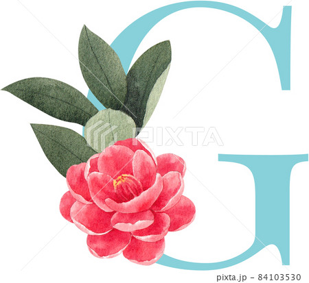 Floral pastel watercolor style. Blooming spring floral card. Alphabet A-Z are isolated 84103530