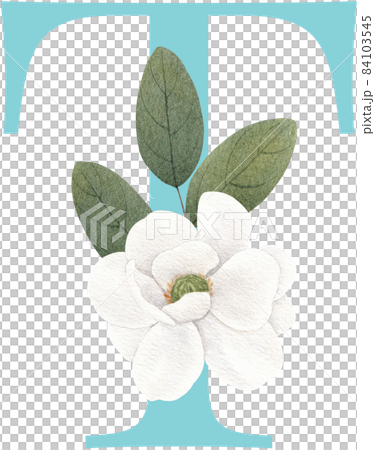 Floral pastel watercolor style. Blooming spring floral card. Alphabet A-Z are isolated Floral pastel watercolor style. Blooming spring floral card. Alphabet A-Z are isolated 84103545