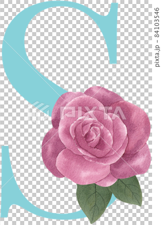Floral pastel watercolor style. Blooming spring floral card. Alphabet A-Z are isolated Floral pastel watercolor style. Blooming spring floral card. Alphabet A-Z are isolated 84103546