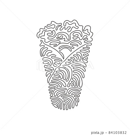 Single one line drawing shawarma or chicken wrap. Turkish fast food with meat and vegetables. Meal on grill of shawarma. Swirl curl style. Continuous line draw design graphic vector illustration Single one line drawing shawarma or chicken wrap. Turkish fast food with meat and vegetables. Meal on grill of shawarma. Swirl curl style. Continuous line draw design graphic vector illustration 84103832