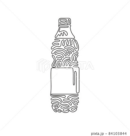 Continuous one line drawing hand holds glass milkshake with whipped posters  for the wall • posters web, vector, topping | myloview.com