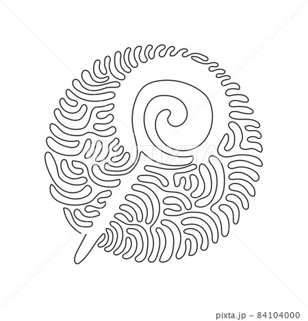 Continuous one line drawing swirl lollipops. Colored sugar candies. Sweet candy on stick with twisted design. Swirl curl circle background style. Single line draw design vector graphic illustration 84104000