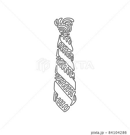 Single one line drawing striped tie icon. Necktie and neckcloth symbol. Template Father's Day greeting card with striped necktie. Swirl curl style. Continuous line design graphic vector illustration Single one line drawing striped tie icon. Necktie and neckcloth symbol. Template Father's Day greeting card with striped necktie. Swirl curl style. Continuous line design graphic vector illustration 84104286