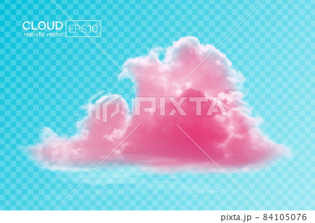 Realistic pink cloud on a transparent background. Realistic pink cloud on a transparent background. 84105076